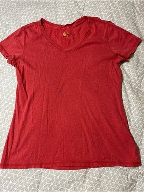 Carhartt Women's Orange V-Neck Short Sleeve Tee